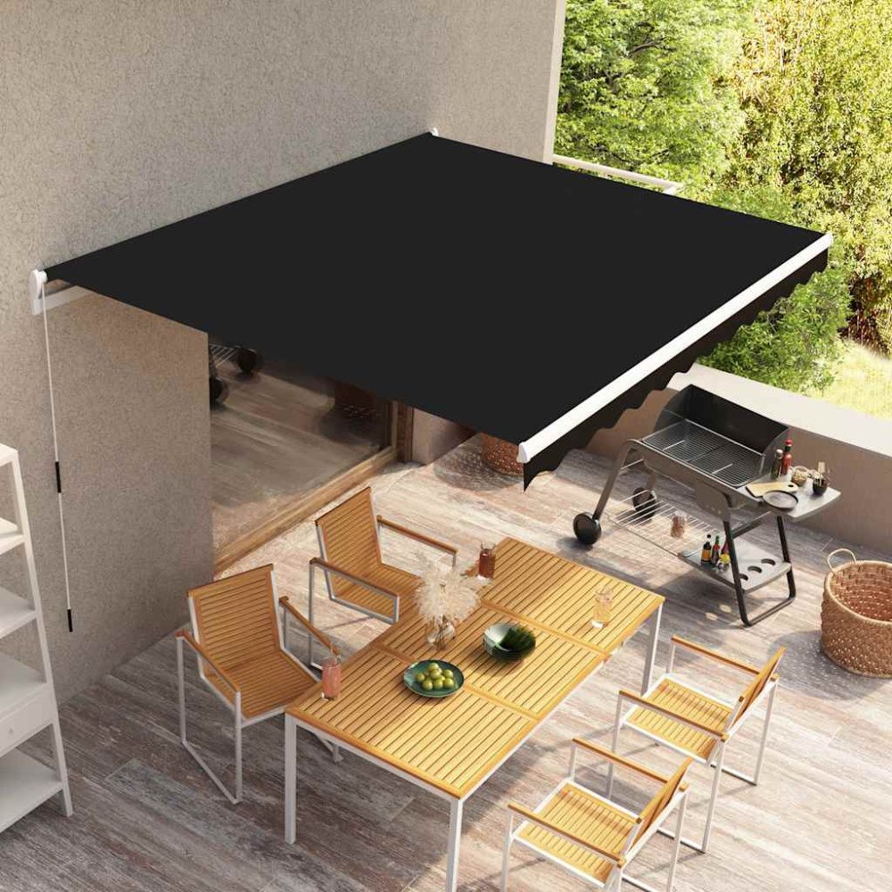 vidaXL Manuell Markis 3 x 2,5 m Antracit 100% Polyester