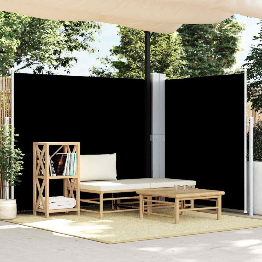vidaXL Infällbar sidomarkis 180x600 cm svart