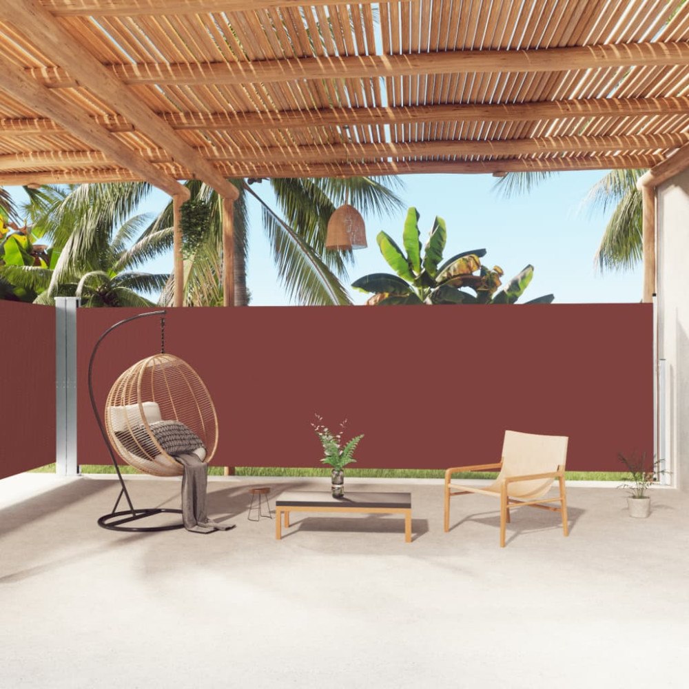 vidaXL Infällbar sidomarkis brun 180x1000 cm