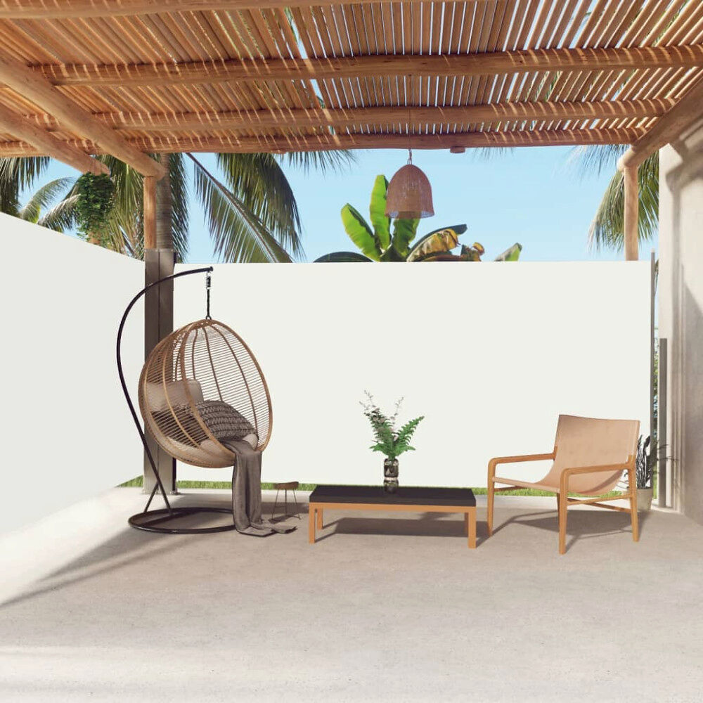vidaXL Infällbar sidomarkis 180x600 cm gräddvit