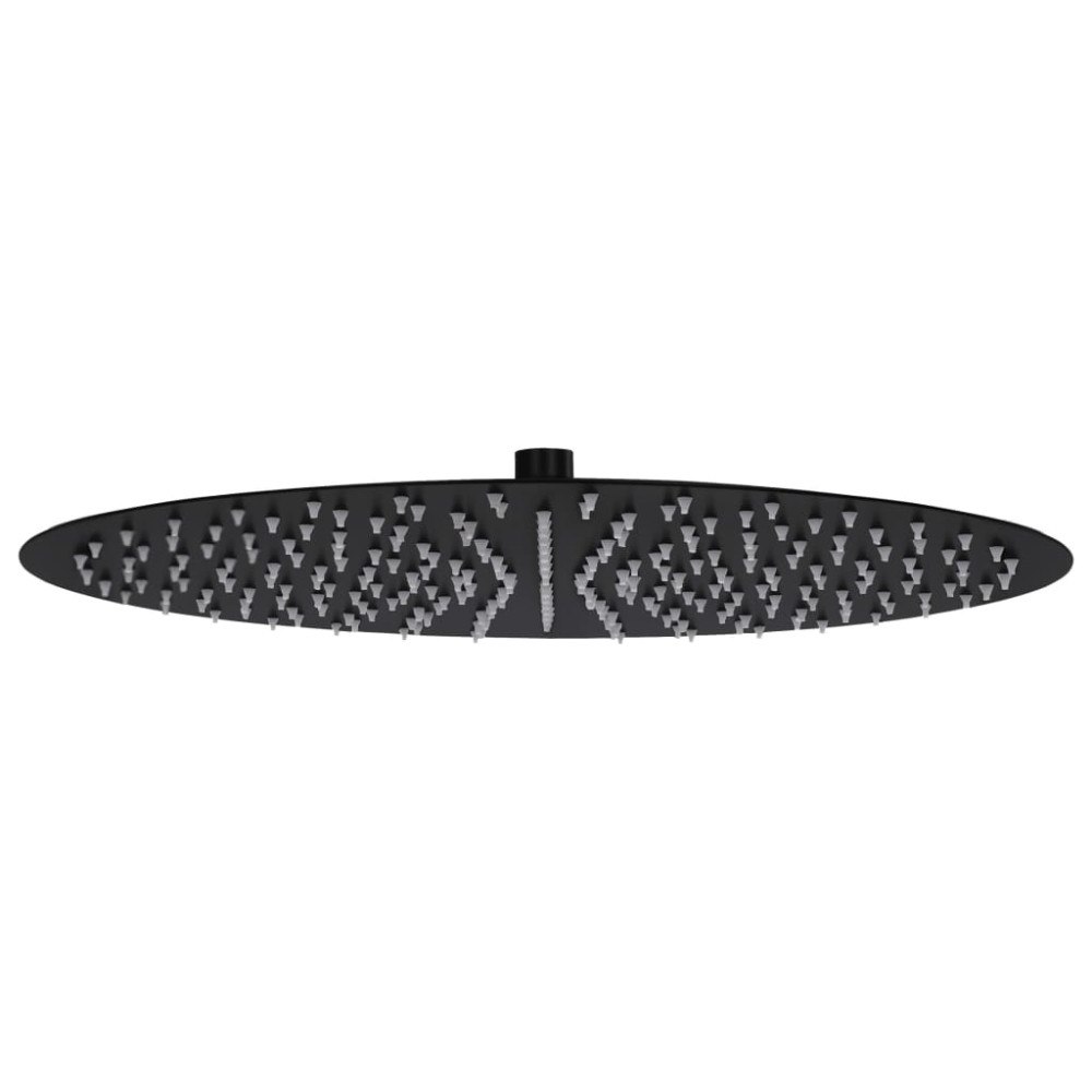 vidaXL Takduschhuvud rostfritt stål 40 cm rund svart