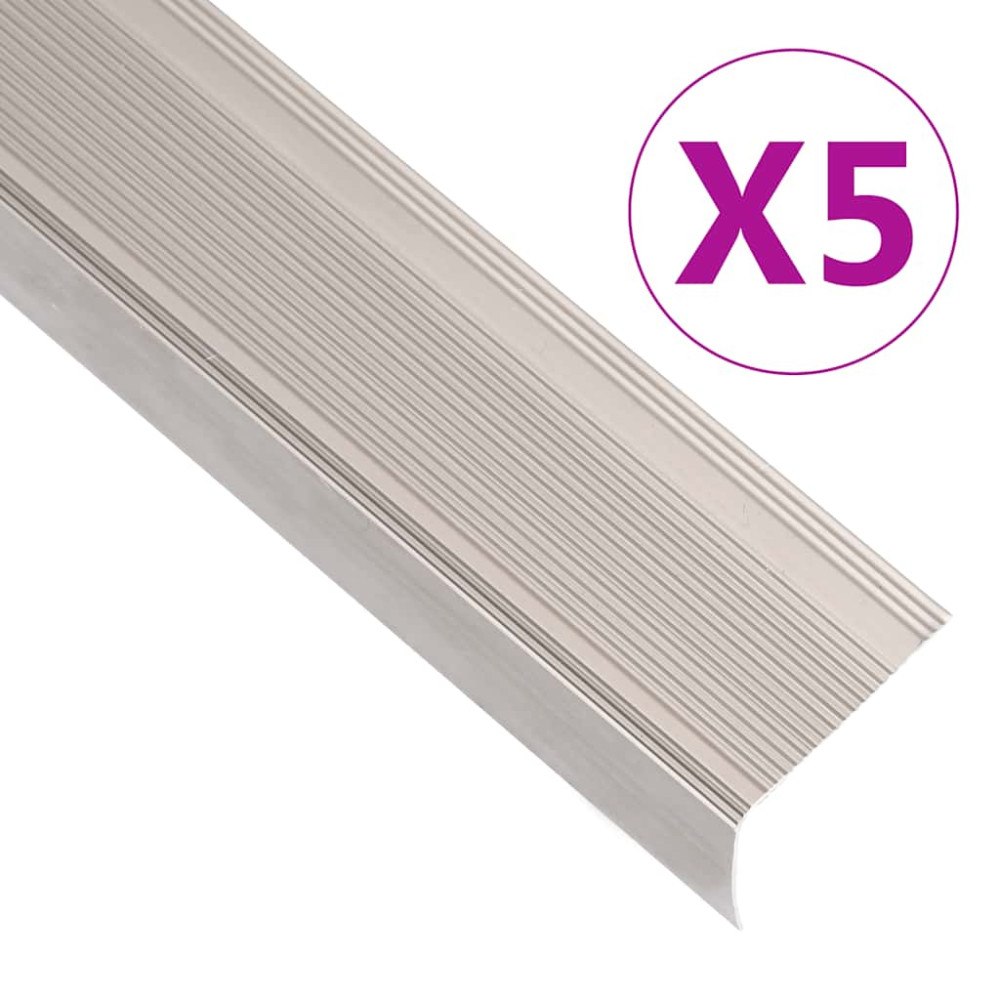 vidaXL Trappnosar i L-form 5 st aluminium 100 cm champagne
