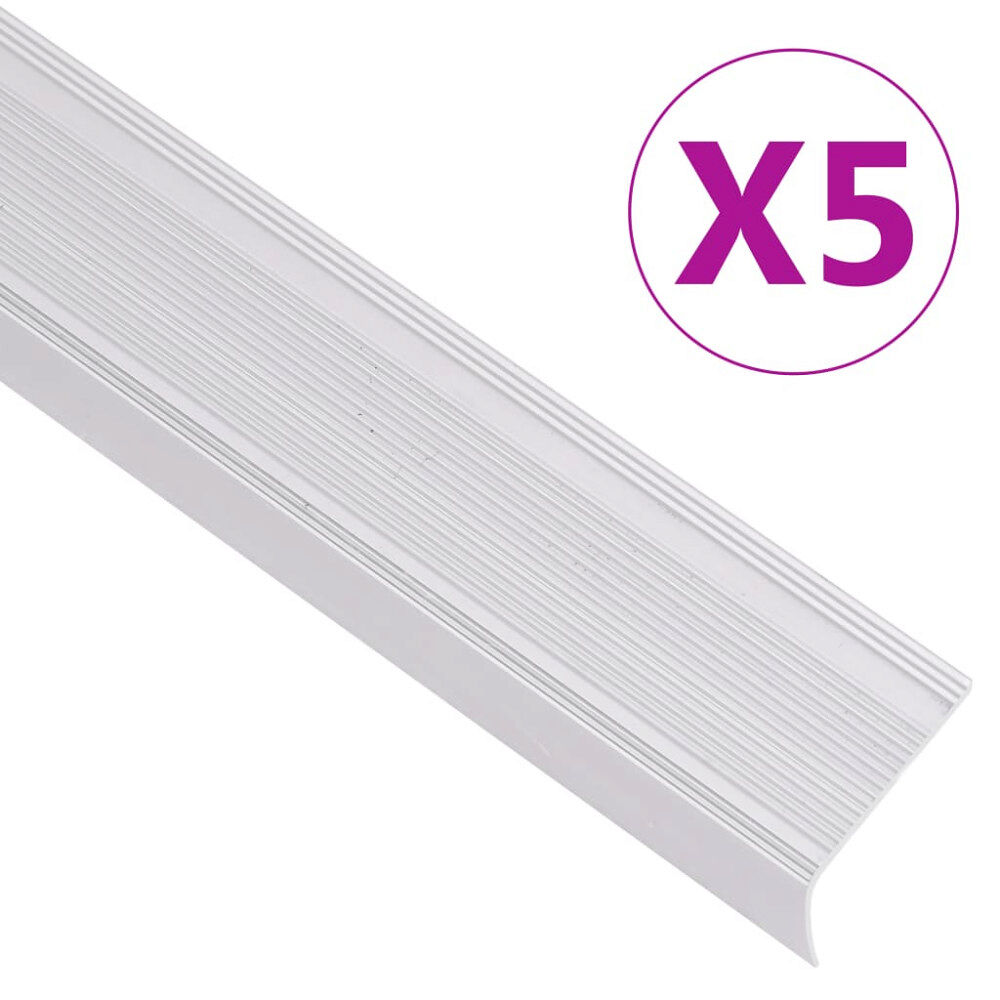 vidaXL Trappnäsor i L-form 5 st aluminium 67 cm silver