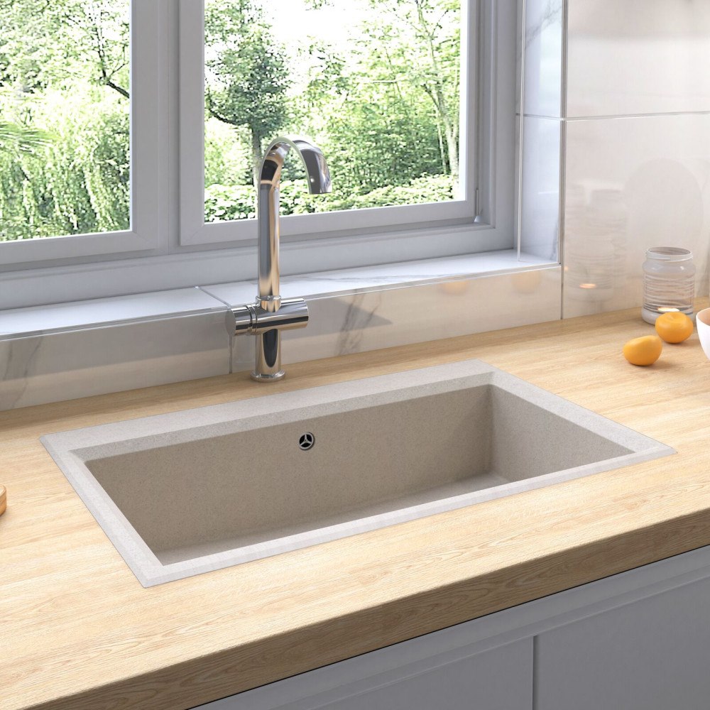 vidaXL Kökshandfat Beige 790x500x193 mm Granit