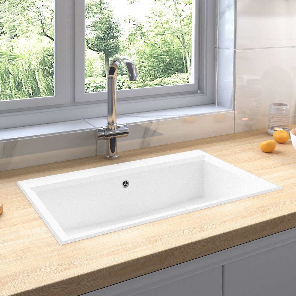 vidaXL Köksblandare Vit 790x500x193 mm Granite