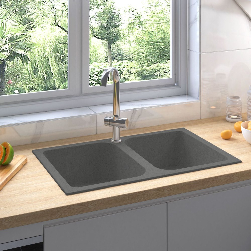 vidaXL disk Grå 760x480x184 mm Granit