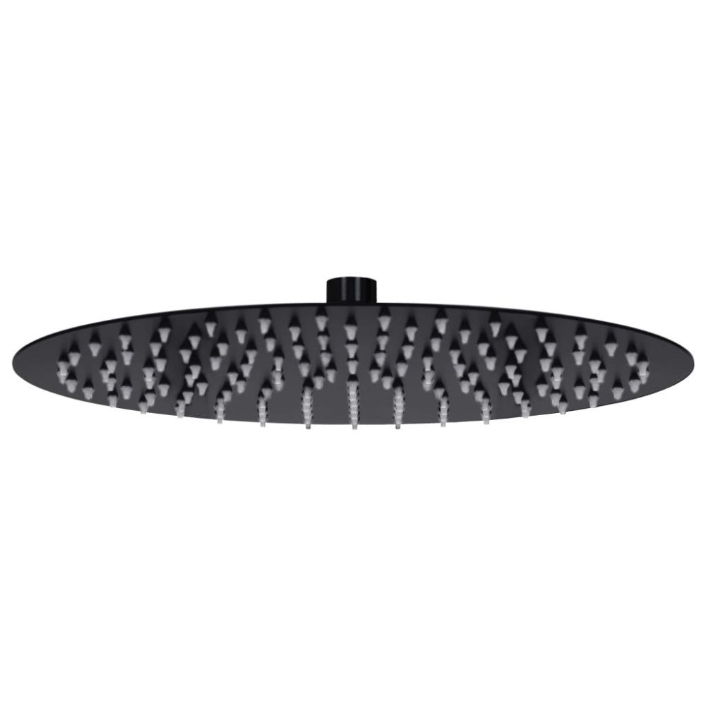 vidaXL Takduschhuvud i rostfritt stål 30 cm rund svart