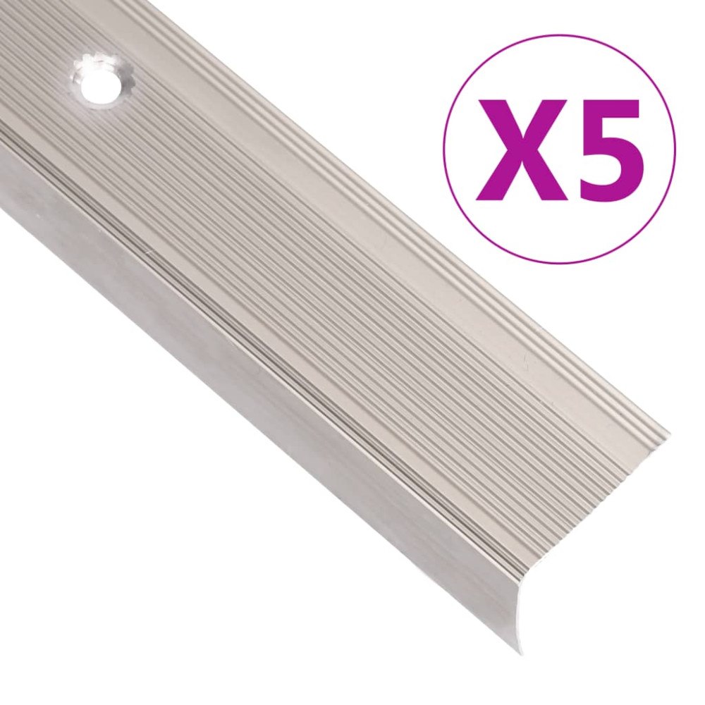 vidaXL L-formade halkskydd för trapp 10 st aluminium 67 cm champagne