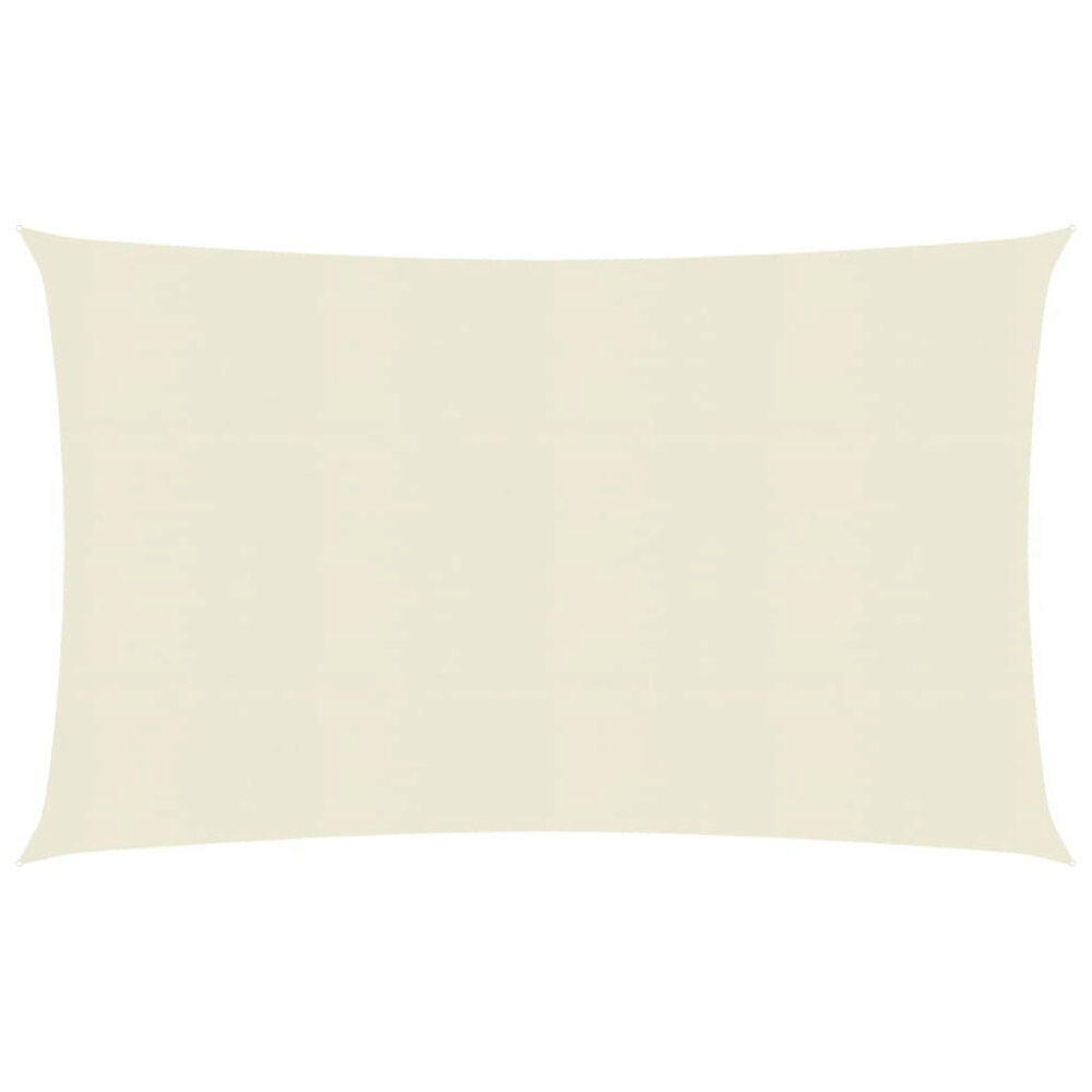vidaXL Solsegel 160 g/m² gräddvit 6x8 m HDPE