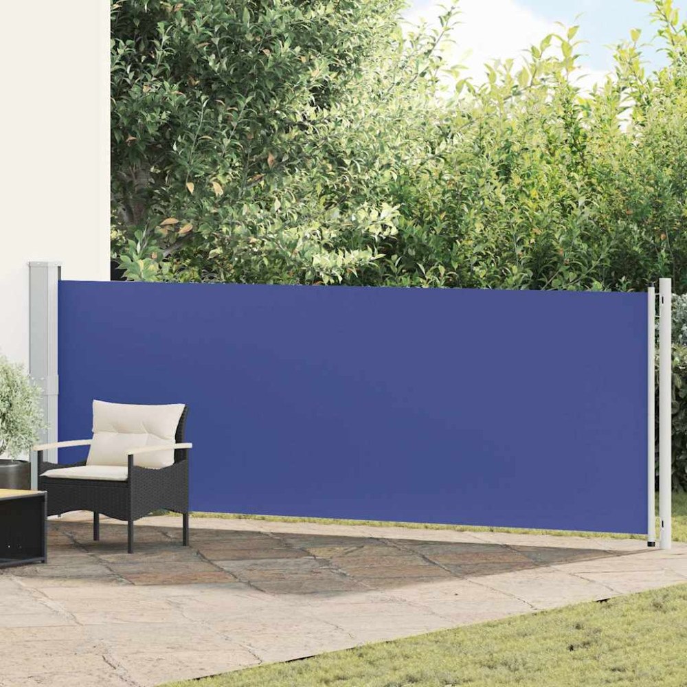 vidaXL Infällbar sidomarkis 140x600 cm blå