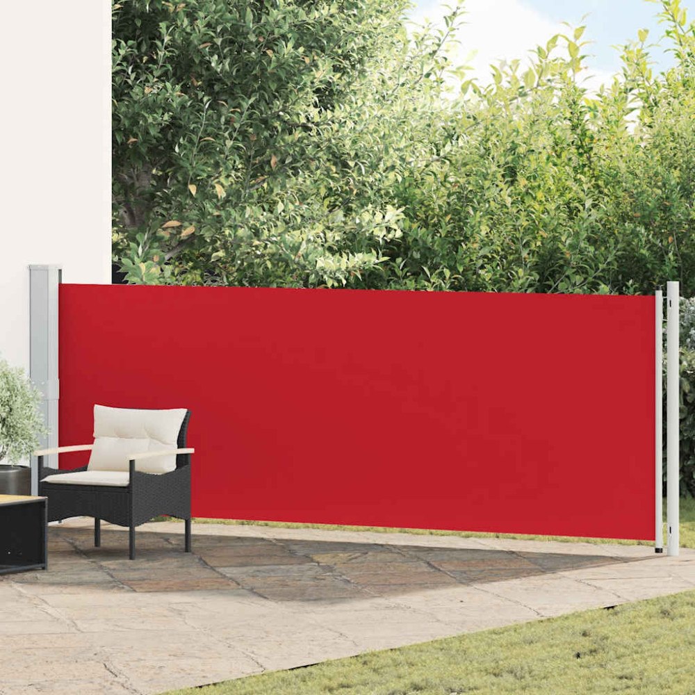 vidaXL Infällbar sidomarkis 140x600 cm röd