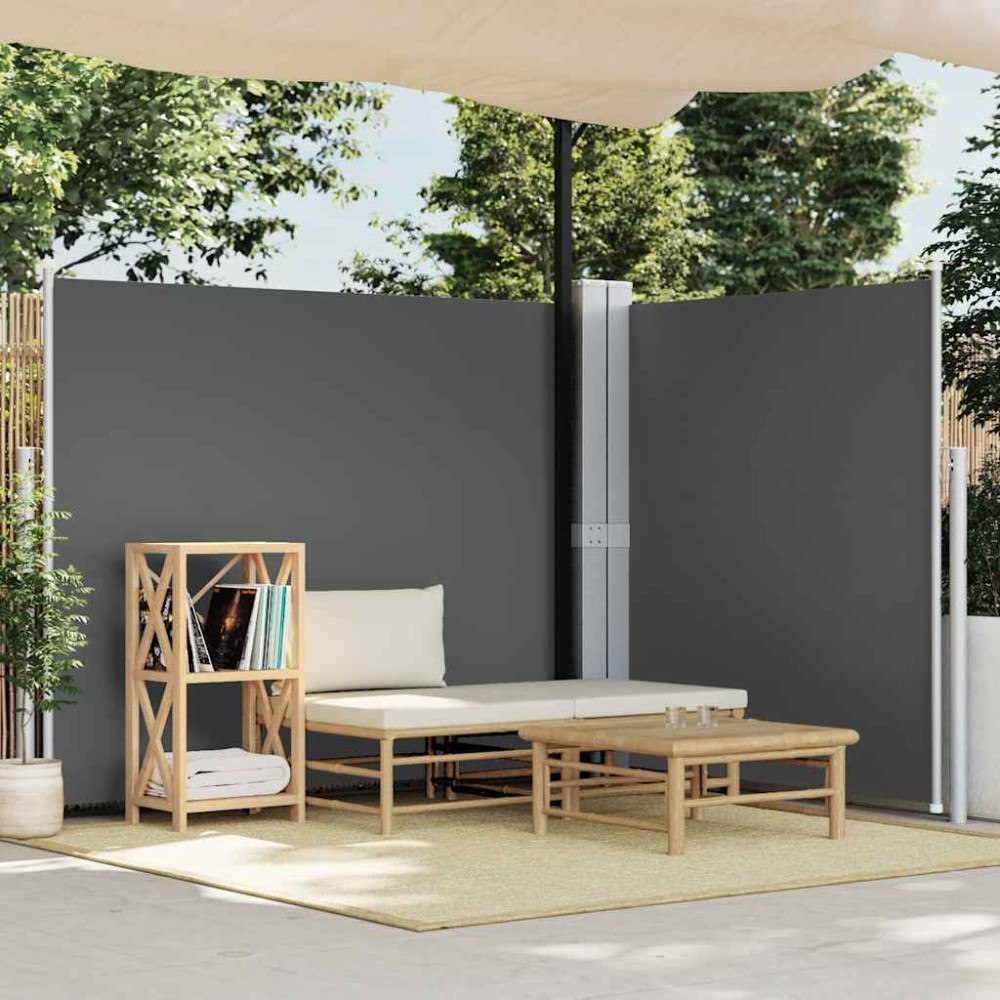 vidaXL Infällbar sidomarkis 180x600 cm antracit