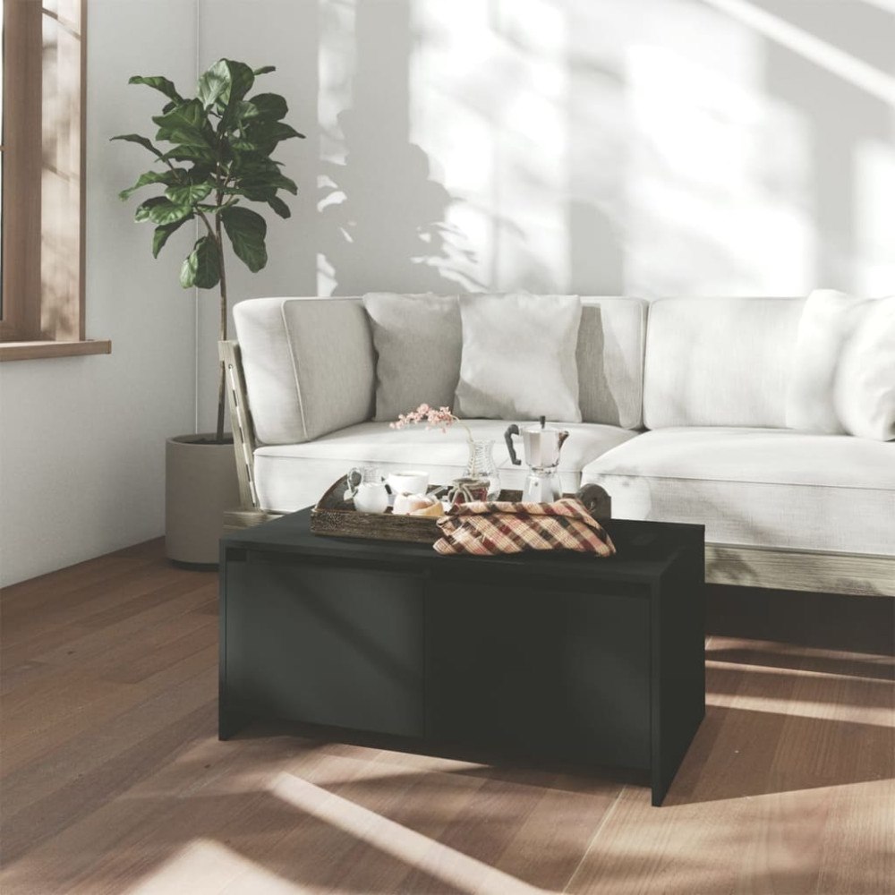vidaXL Soffbord svart 90x50x41,5 cm konstruerat trä