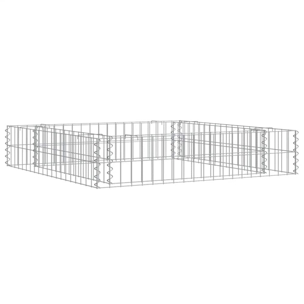 vidaXL Planteringsgabion upphöjd galvaniserat stål 100x100x20 cm