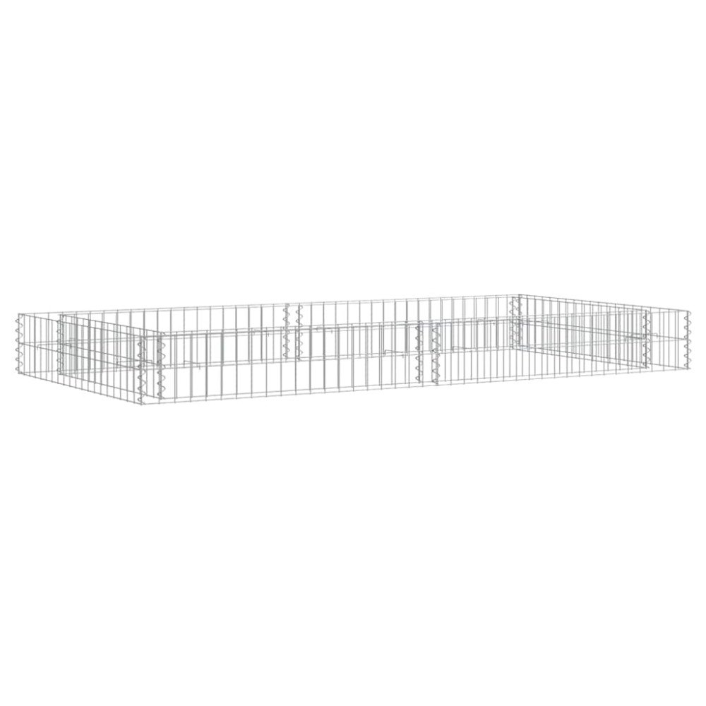 vidaXL Planteringsgabion upphöjd galvaniserat stål 200x100x20 cm