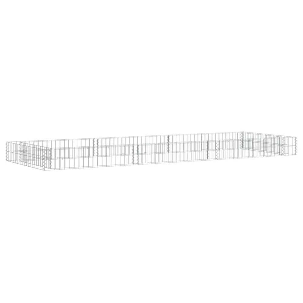 vidaXL Planteringsgabion upphöjd galvaniserat stål 300x100x20 cm