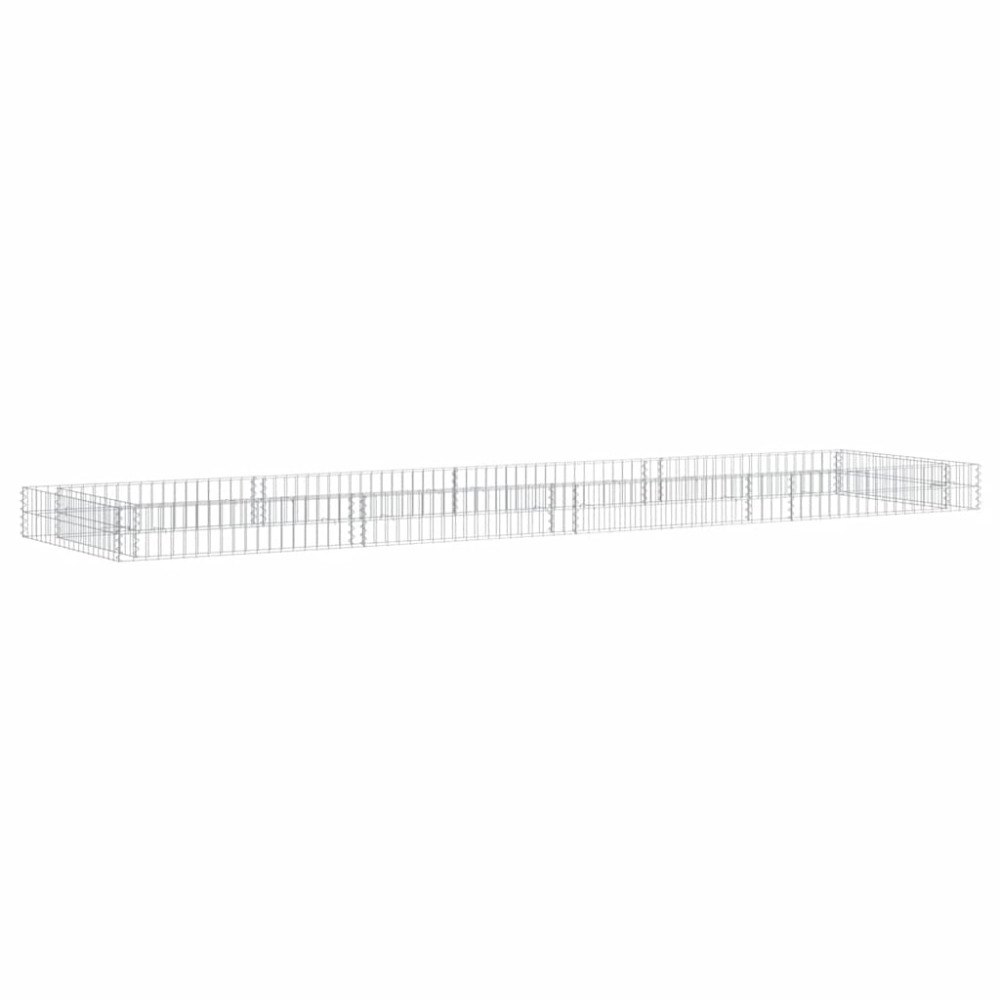 vidaXL Planteringsgabion upphöjd galvaniserat stål 400x100x20 cm