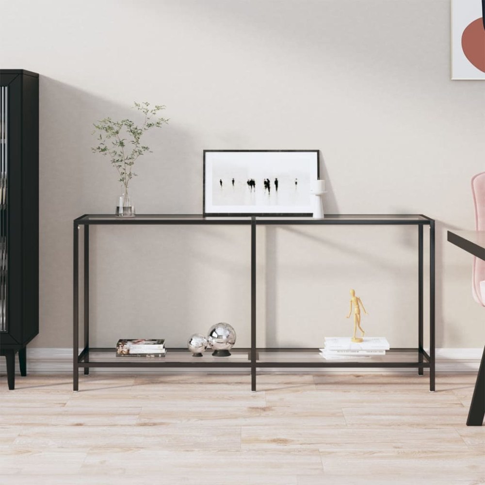 vidaXL Konsolbord transparent 160x35x75 cm härdat glas