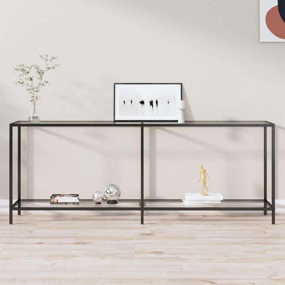 vidaXL Konsolbord transparent 200x35x75,5 cm härdat glas