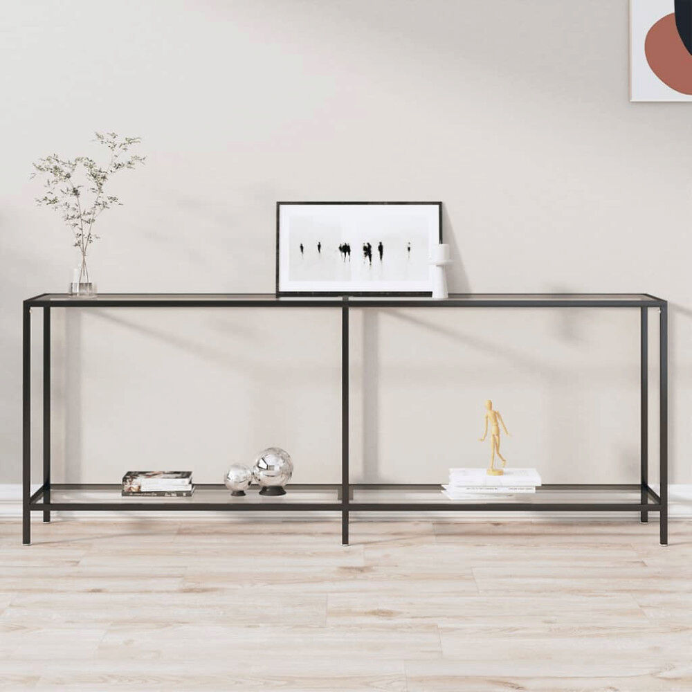vidaXL Konsolbord transparent 200x35x75,5 cm härdat glas