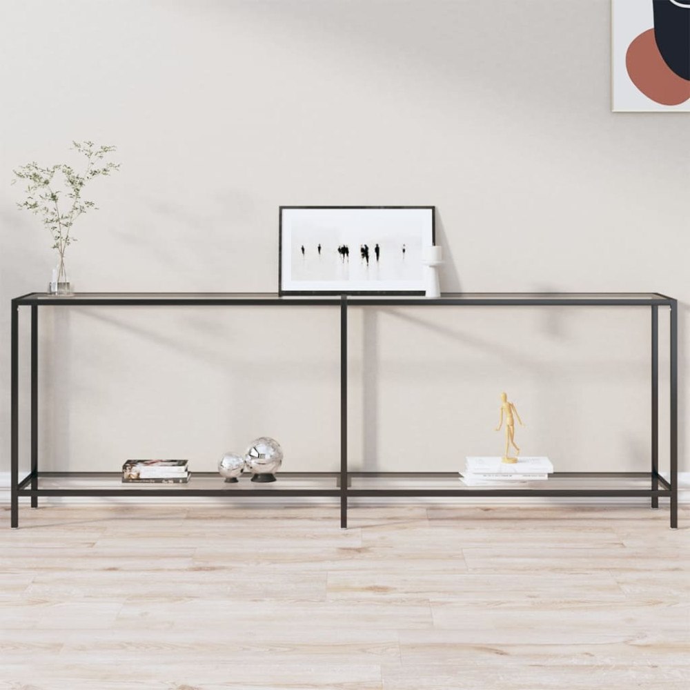 vidaXL Konsolbord transparent 220x35x75,5 cm härdat glas