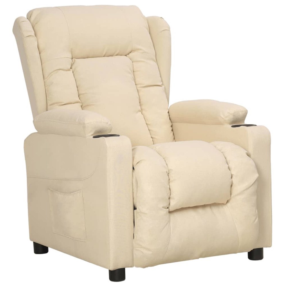 vidaXL Reclinerfåtölj gräddvit tyg