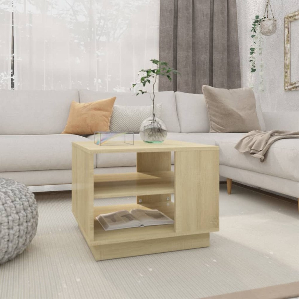 vidaXL Soffbord sonoma-ek 55x55x43 cm konstruerat trä