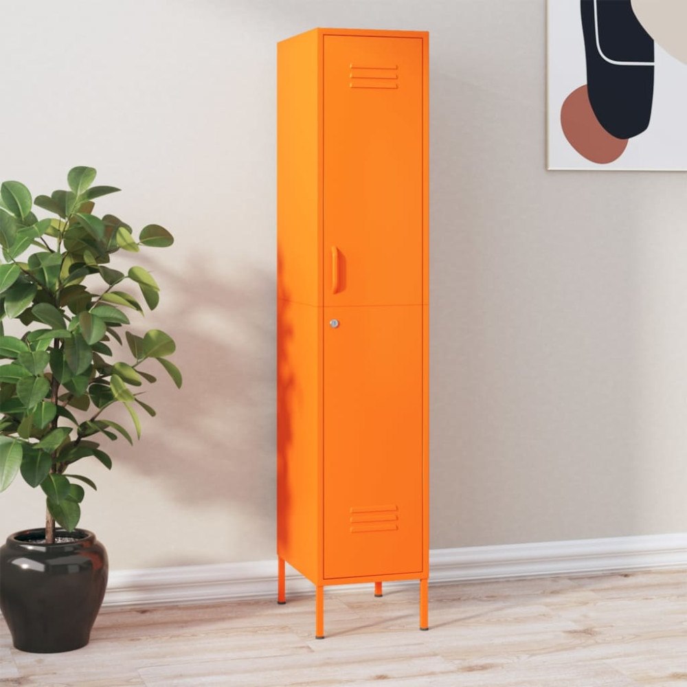 vidaXL Förvaringsskåp orange 35x46x180 cm stål