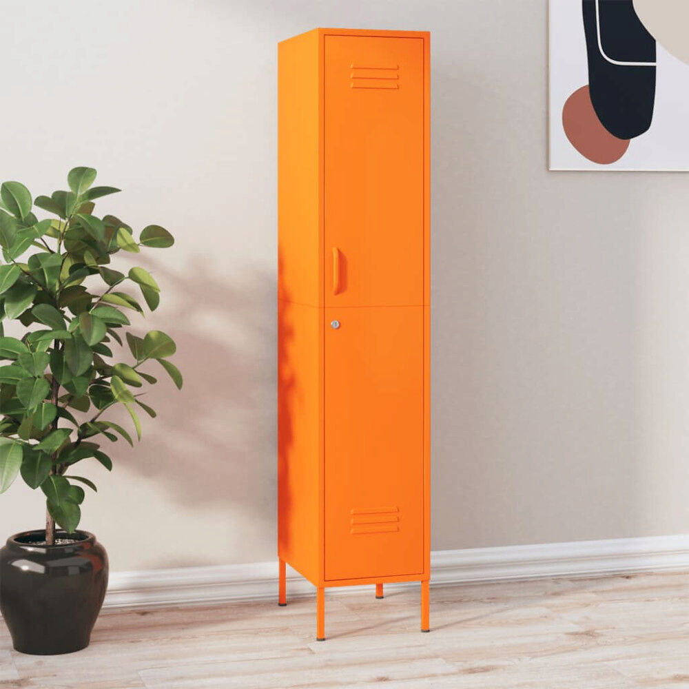 vidaXL Förvaringsskåp orange 35x46x180 cm stål