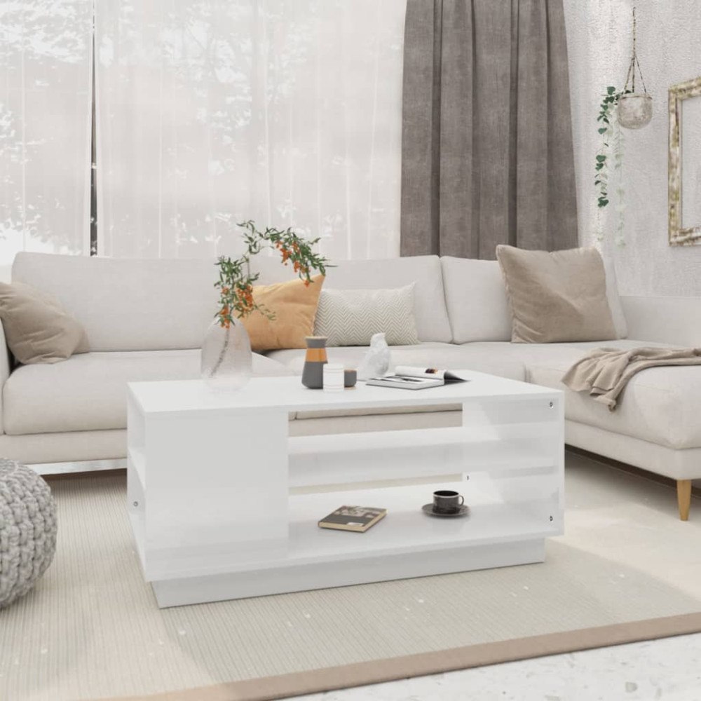 vidaXL Soffbord vit 102x55x43 cm konstruerat trä