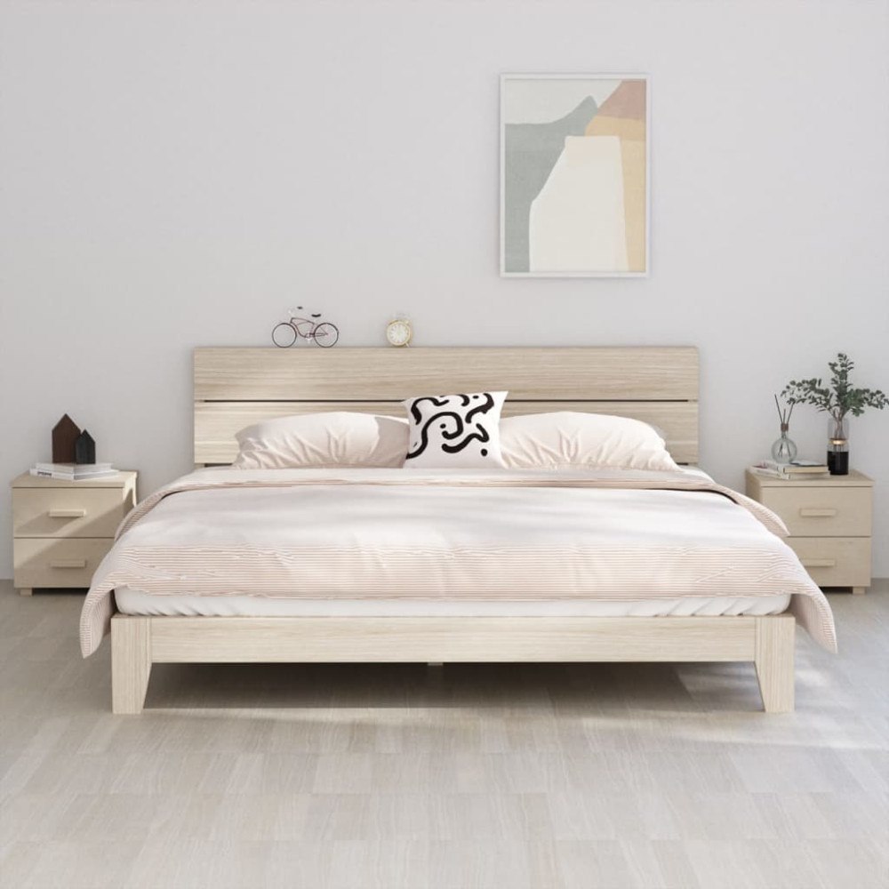 vidaXL Sängbord HAMAR 2 st honungsbrun 40x35x44,5cm massivt trä