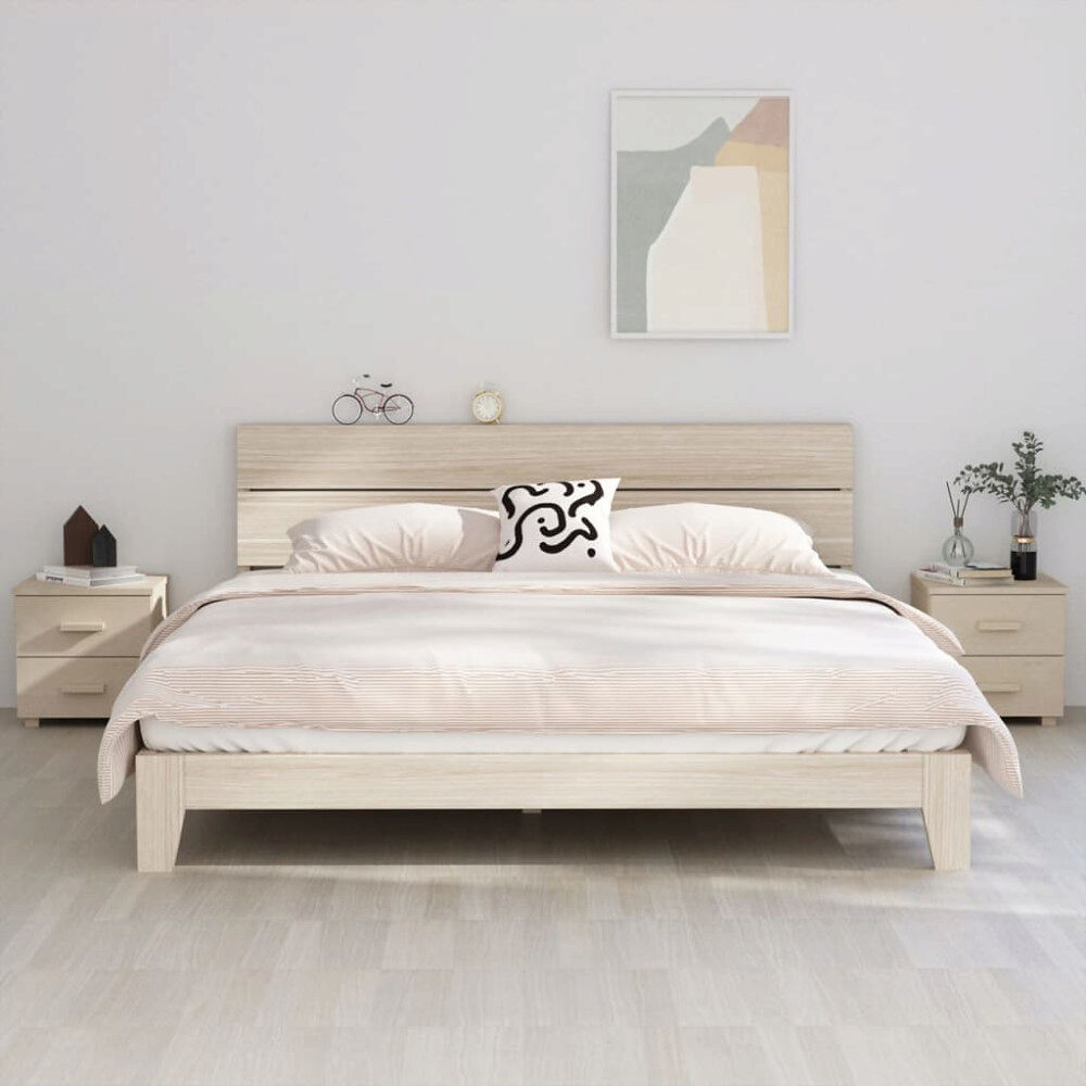vidaXL Sängbord HAMAR 2 st honungsbrun 40x35x44,5cm massivt trä