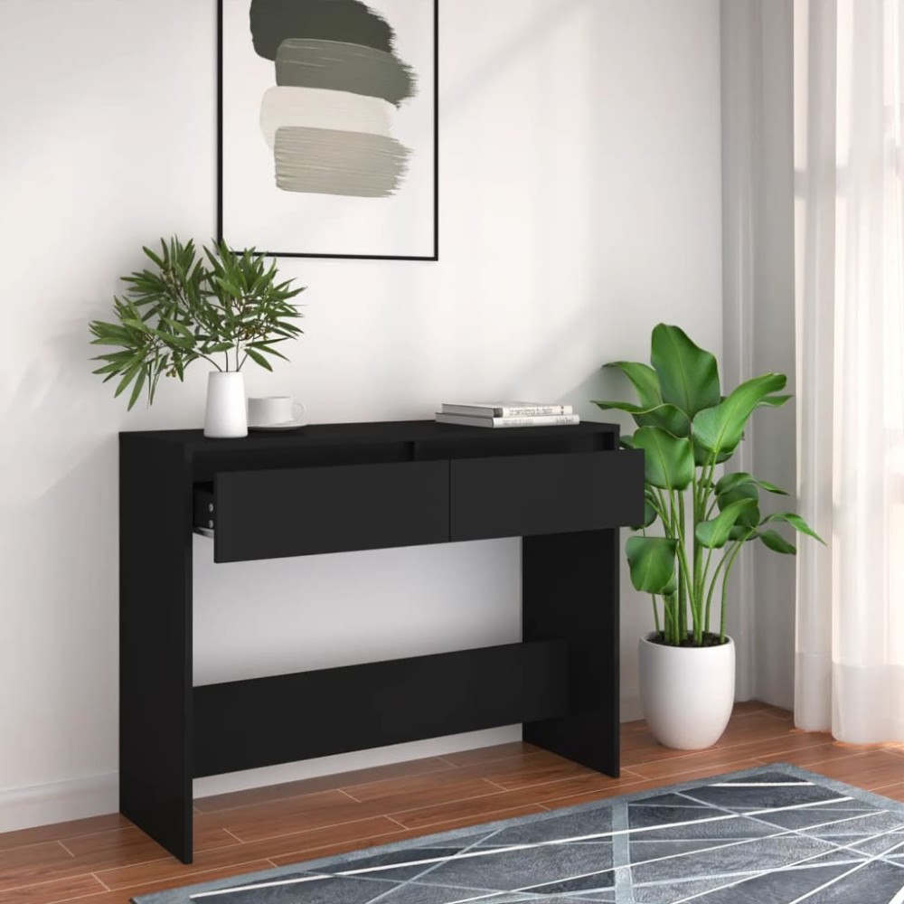 vidaXL Konsolbord svart 100x35x76,5 cm konstruerat trä
