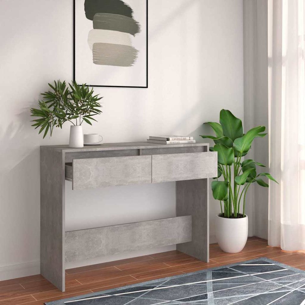 vidaXL Konsolbord betonggrå 100x35x76,5 cm konstruerat trä