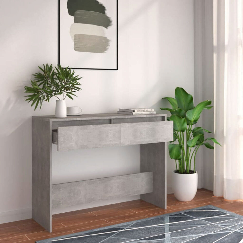 vidaXL Konsolbord betonggrå 100x35x76,5 cm konstruerat trä