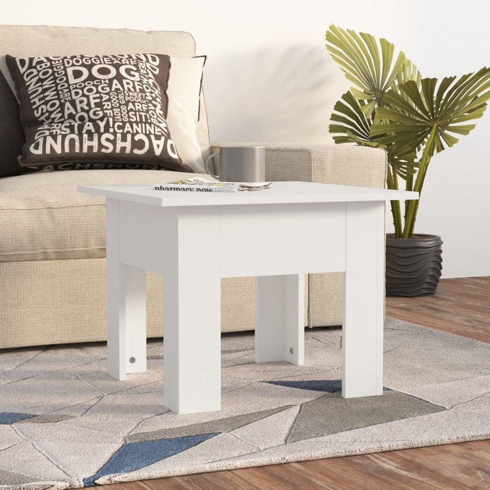 vidaXL Soffbord vit 55x55x42 cm konstruerat trä