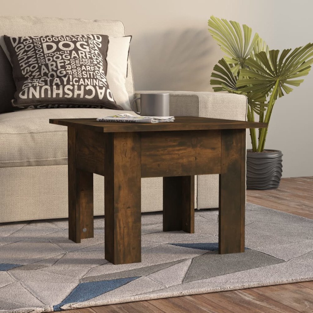 vidaXL Soffbord rökfärgad ek 55x55x42 cm konstruerat trä