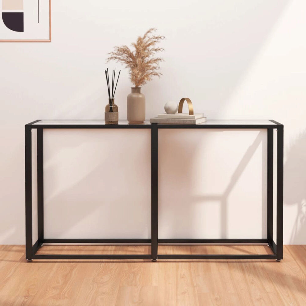 vidaXL Konsolbord transparent 140x35x75,5 cm härdat glas
