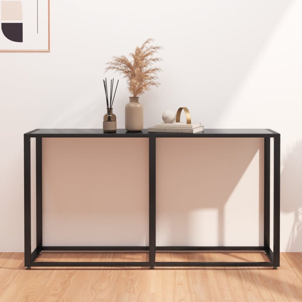 vidaXL Konsolbord svart 140x35x75,5 cm härdat glas