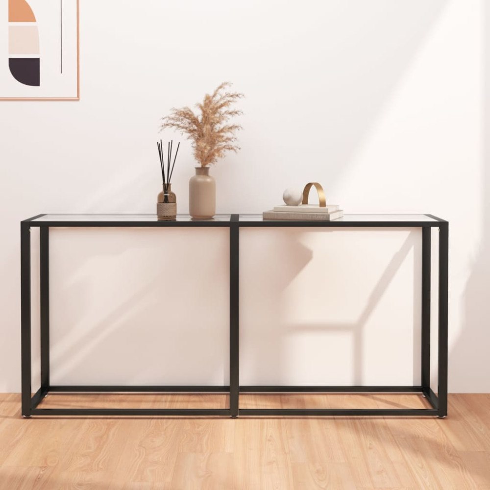 vidaXL Konsolbord transparent 160x35x75,5 cm härdat glas