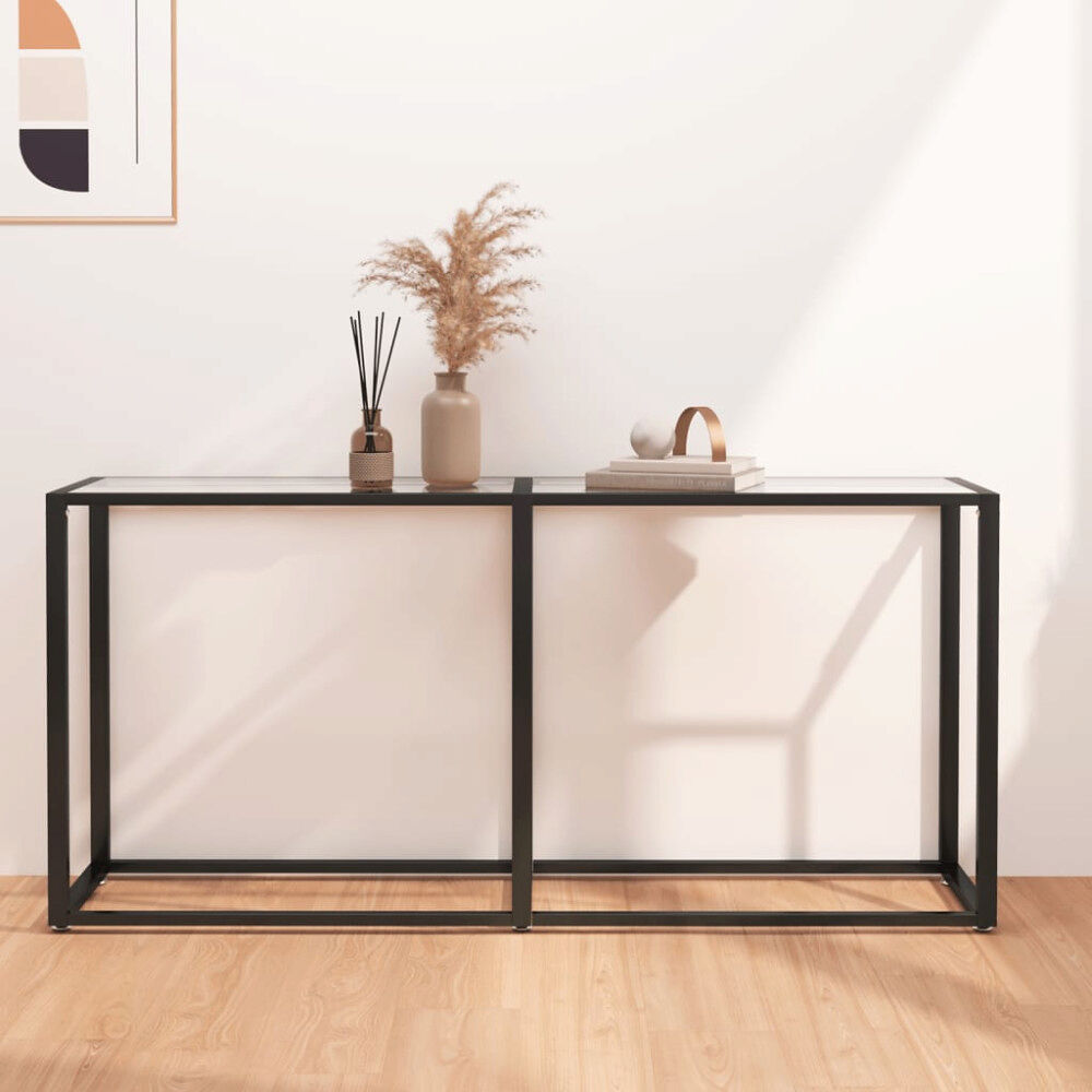 vidaXL Konsolbord transparent 160x35x75,5 cm härdat glas