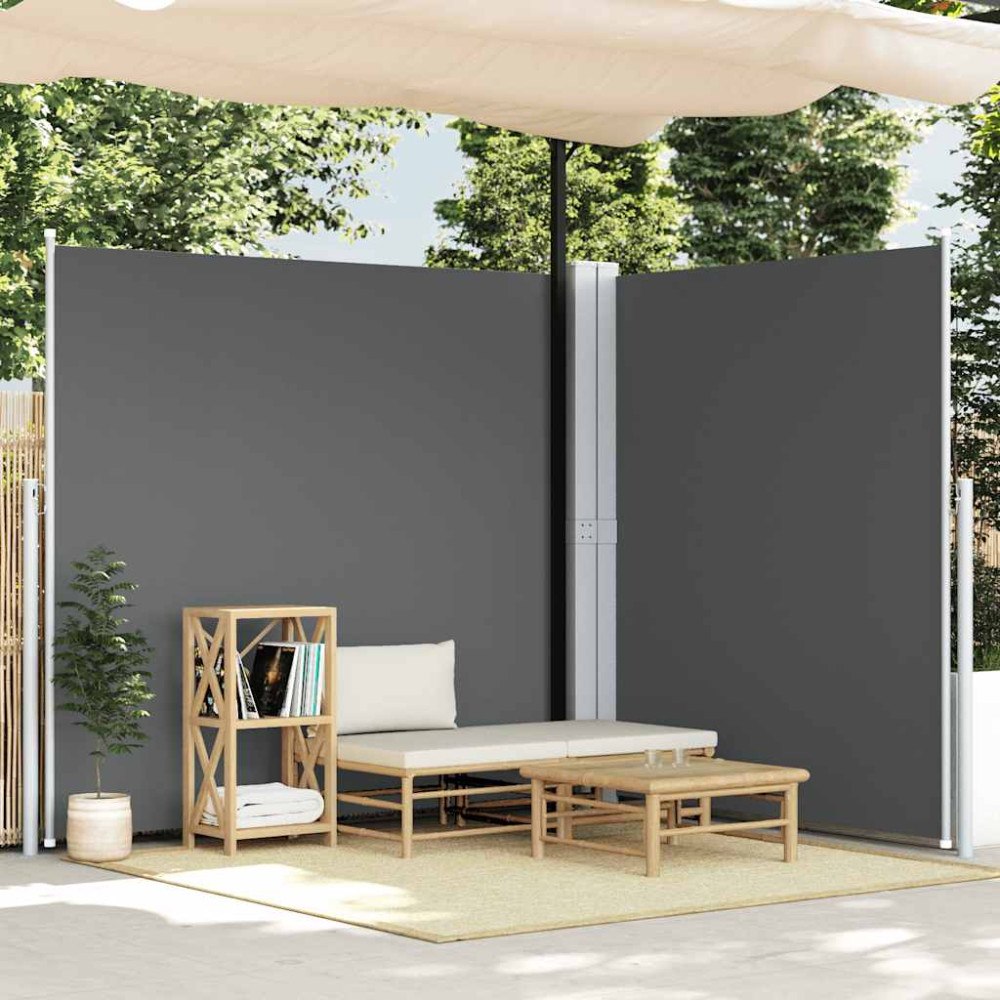 vidaXL Infällbar sidomarkis 200x600 cm antracit