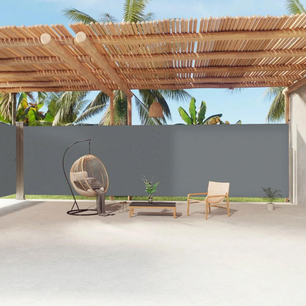 vidaXL Infällbar sidomarkis antracit  220x1200 cm