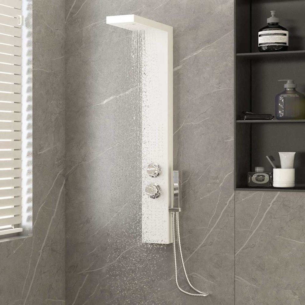 vidaXL Duschpanelsystem aluminium vit