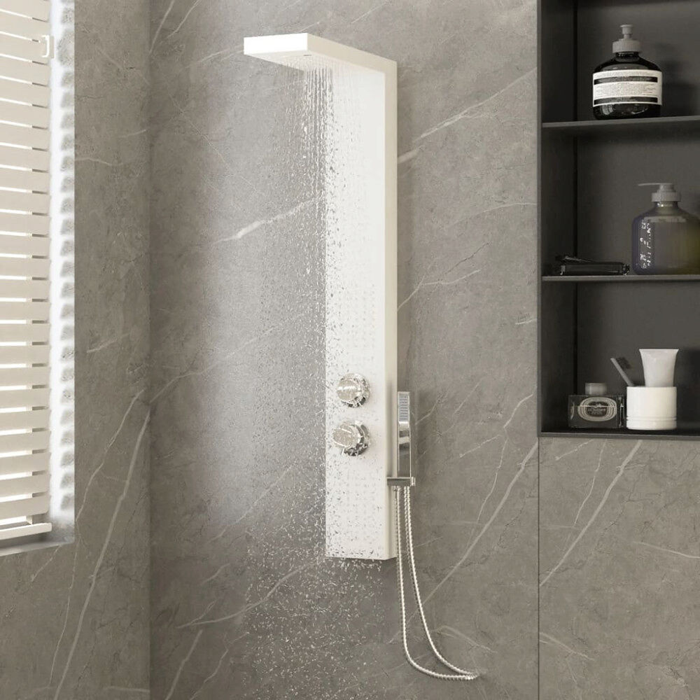 vidaXL Duschpanelsystem aluminium vit