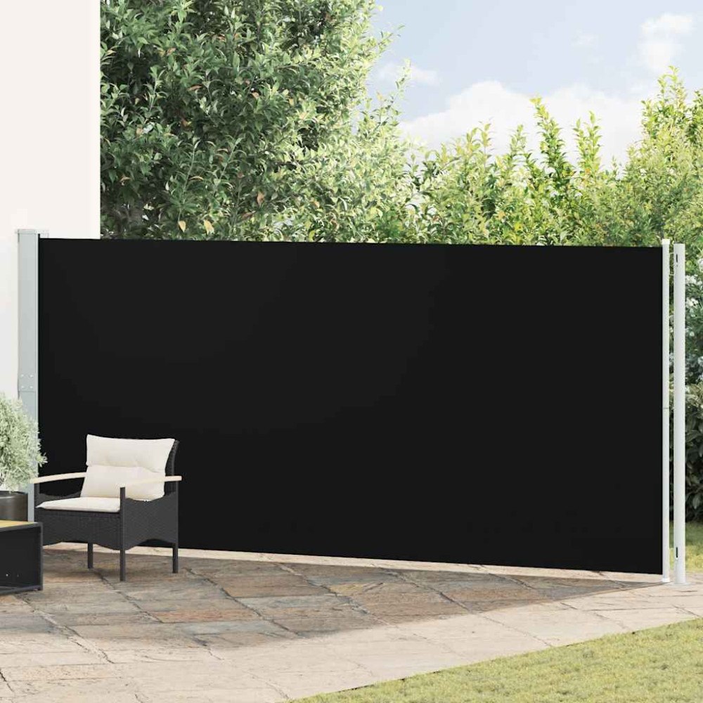 vidaXL Infällbar sidomarkis 180x600 cm svart