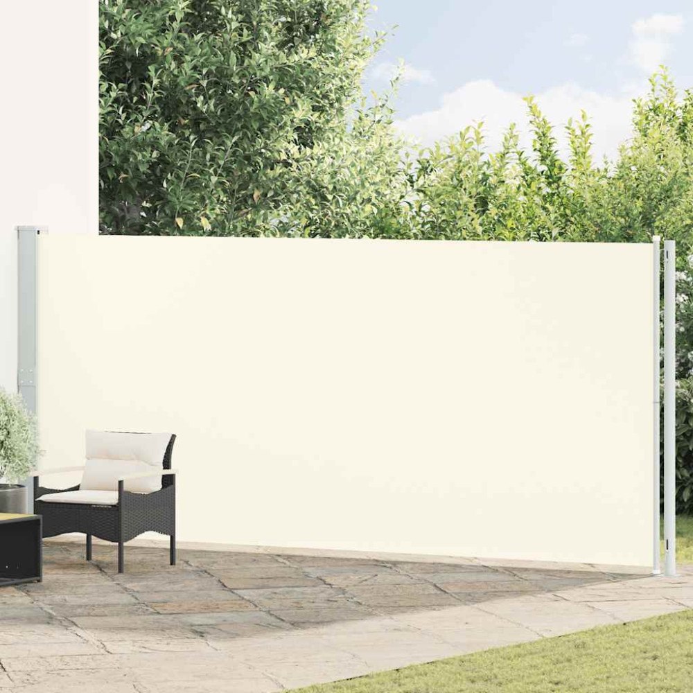 vidaXL Infällbar sidomarkis 180x600 cm gräddvit