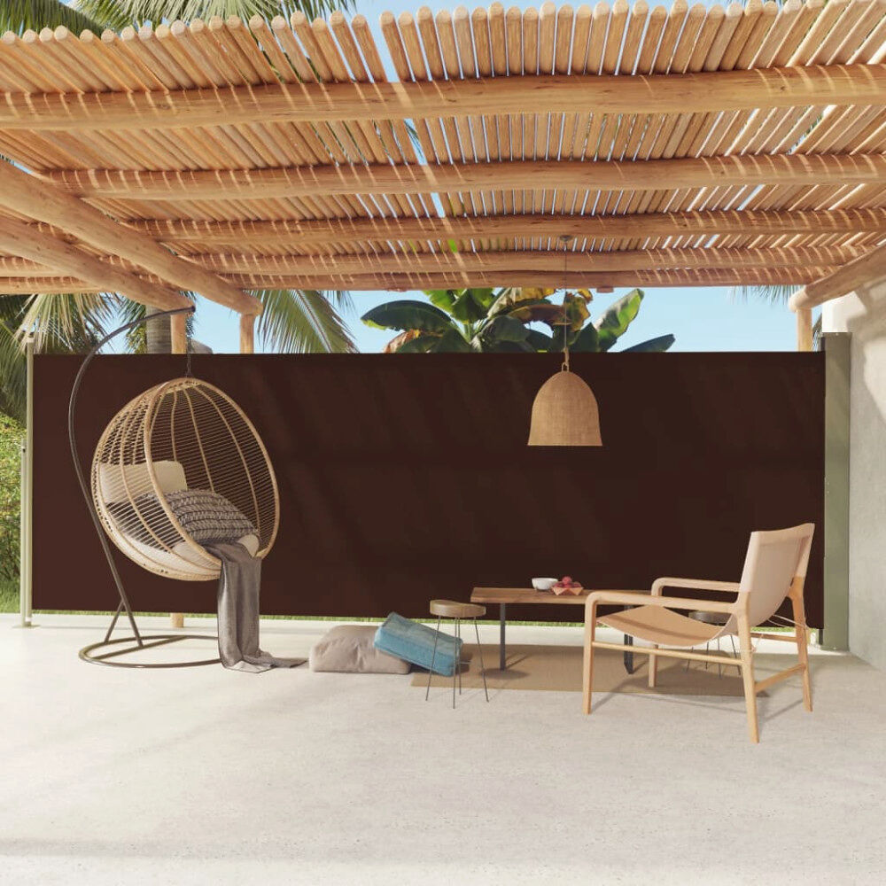 vidaXL Infällbar sidomarkis 180x600 cm brun