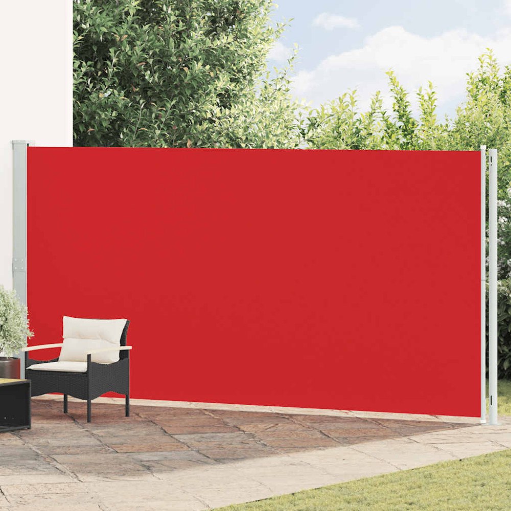 vidaXL Infällbar sidomarkis 200x600 cm röd