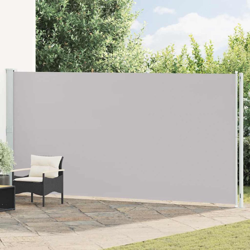 vidaXL Infällbar sidomarkis 200x600 cm grå